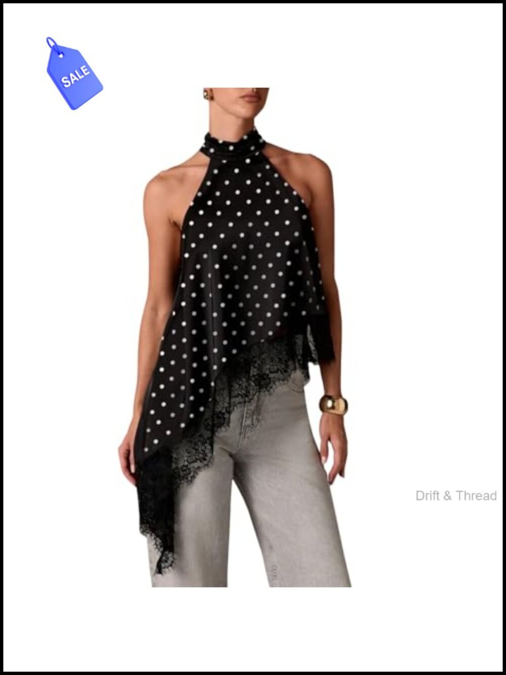 Satin Halter Tank Top Sleeveless Mock Neck Lace Trim Y2K Asymmetric Crop Top